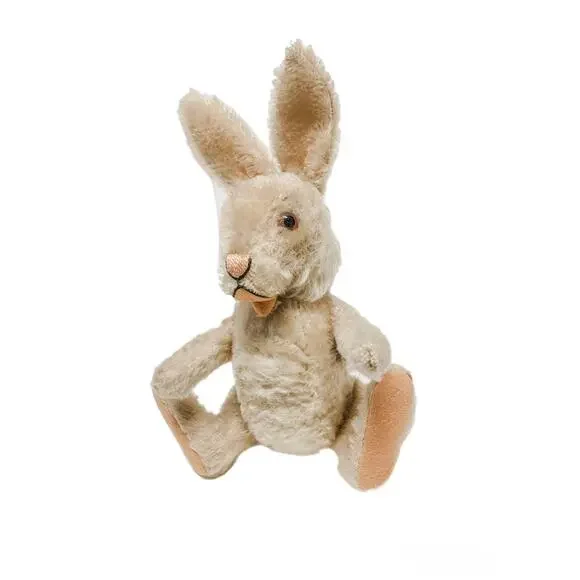 Vintage Steiff Rabbit Fully Jointed Mohair Stuffed Animal 10 Tall